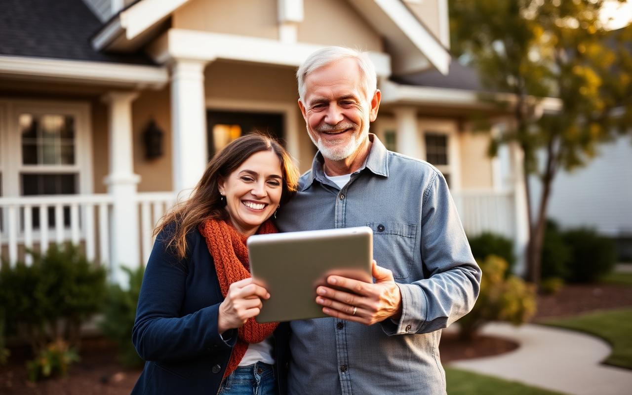 Homeowners reviewing their resilience report
